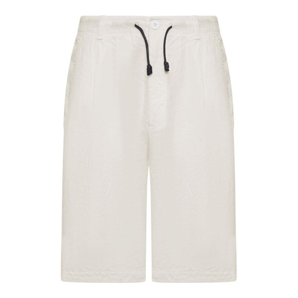 Transit Men Linen Bermuda Shorts With Drawstring